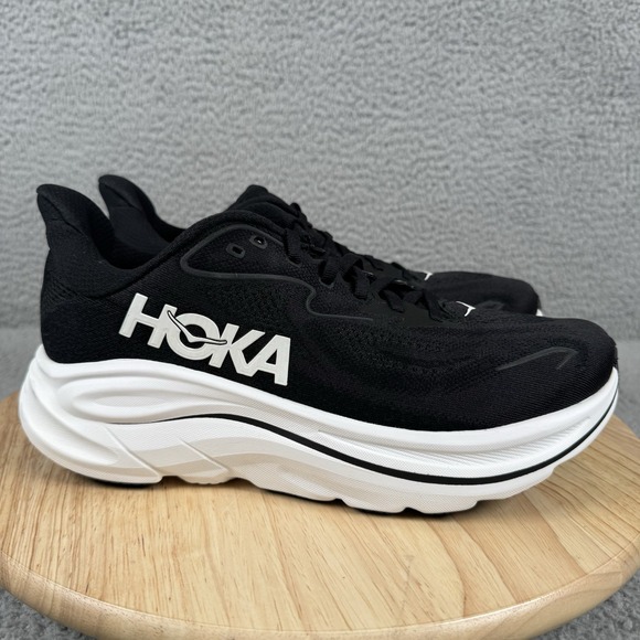 Hoka One One Other - Hoka One One Clifton 10 Mens Size 9 EE Wide Black White Running Shoes Sneakers